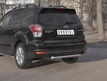 17 349 р. Защита заднего бампера (Ø63, нержавейка) SLITKOFF  Subaru Forester  SJ (2016-2019) рестайлинг  с доставкой в г. Майкоп. Увеличить фотографию 2