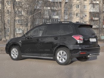 18 999 р. Защита заднего бампера (2 трубы Ø63 и 42 мм, нержавейка) SLITKOFF Subaru Forester SJ рестайлинг (2016-2019)  с доставкой в г. Майкоп. Увеличить фотографию 3