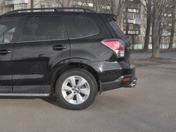 18 999 р. Защита заднего бампера (2 трубы Ø63 и 42 мм, нержавейка) SLITKOFF Subaru Forester SJ рестайлинг (2016-2019)  с доставкой в г. Майкоп. Увеличить фотографию 4