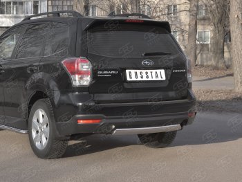 11 599 р. Защита заднего бампера (Ø75х42 мм, нержавейка) Russtal Subaru Forester SJ рестайлинг (2016-2019)  с доставкой в г. Майкоп. Увеличить фотографию 2
