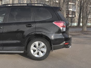 11 599 р. Защита заднего бампера (Ø75х42 мм, нержавейка) Russtal Subaru Forester SJ рестайлинг (2016-2019)  с доставкой в г. Майкоп. Увеличить фотографию 3