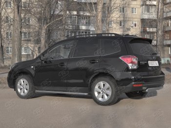11 599 р. Защита заднего бампера (Ø75х42 мм, нержавейка) Russtal Subaru Forester SJ рестайлинг (2016-2019)  с доставкой в г. Майкоп. Увеличить фотографию 4