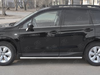 Защита порогов на SLITKOFF труба d63 Subaru Forester SJ рестайлинг (2016-2019)