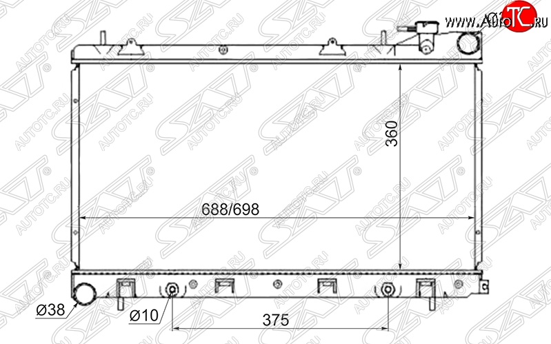5 849 р. Радиатор двигателя SAT (пластинчатый) Subaru Impreza GD седан дорестайлинг (2000-2002)  с доставкой в г. Майкоп