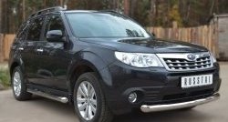 15 999 р. Одинарная защита переднего бампера диаметром 76 мм SLITKOFF Subaru Forester SH (2008-2013)  с доставкой в г. Майкоп. Увеличить фотографию 2