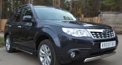 12 949 р. Защита переднего бампера (Ø75х42 мм, нержавейка) Russtal Subaru Forester SH (2008-2013)  с доставкой в г. Майкоп. Увеличить фотографию 4