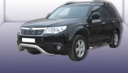 Усиленная низкая защита переднего бампера из трубы диаметром 76 мм Slitkoff Subaru Forester  SH (2008-2013)