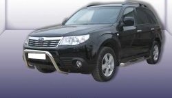 Усиленная высокая защита переднего бампера из трубы диаметром 57 мм Slitkoff Subaru Forester  SH (2008-2013)