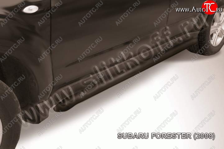 9 899 р. Защита порогов Slitkoff  Subaru Forester  SH (2008-2013) (Цвет: серебристый)  с доставкой в г. Майкоп
