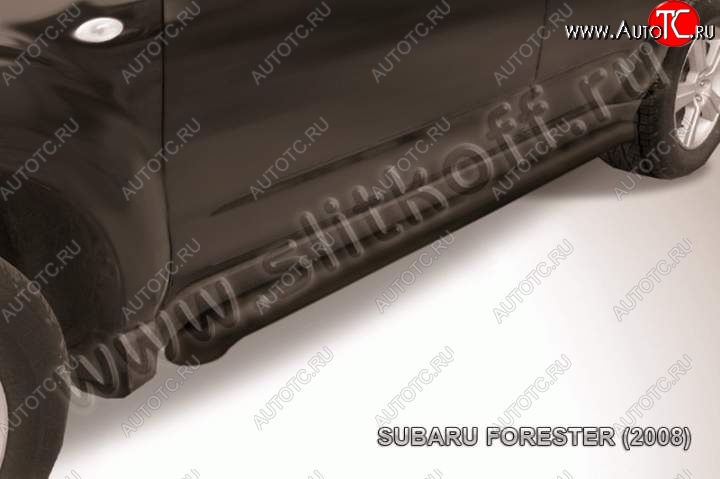 10 599 р. Защита порогов Slitkoff  Subaru Forester  SH (2008-2013) (Цвет: серебристый)  с доставкой в г. Майкоп