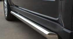 Защита порогов SLITKOFF (труба D63 мм) Subaru Forester  SH (2008-2013) (Защита порогов с со скосами на торцах (вариант 1))