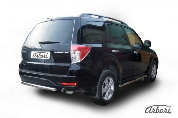 8 999 р. Защита заднего бампера Arbori Subaru Forester SH (2008-2013)  с доставкой в г. Майкоп. Увеличить фотографию 2