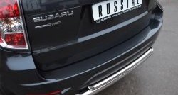 17 649 р. Защита заднего бампера (Ø63 и 42 мм, нержавейка) SLITKOFF Subaru Forester SH (2008-2013)  с доставкой в г. Майкоп. Увеличить фотографию 2