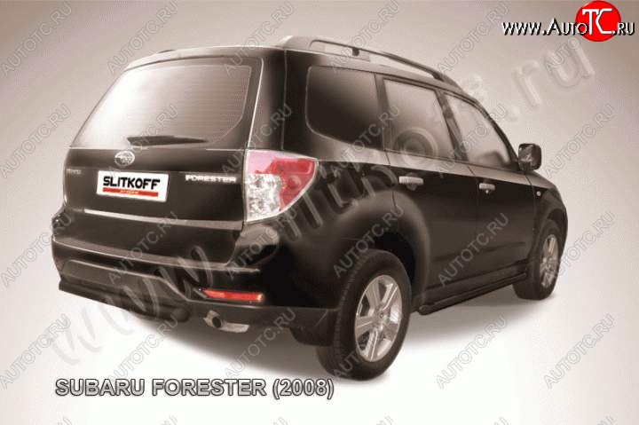 6 399 р. Защита задняя Slitkoff Subaru Forester SH (2008-2013) (Цвет: серебристый)  с доставкой в г. Майкоп