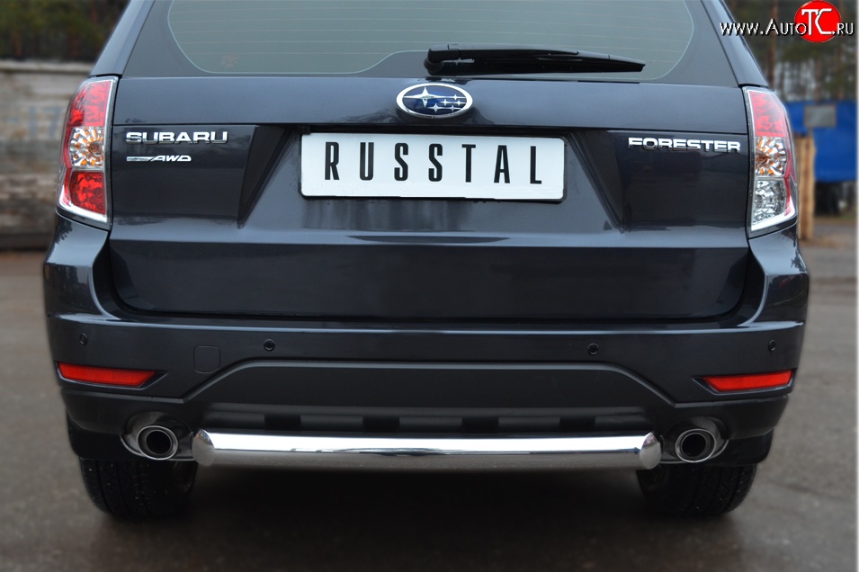 15 999 р. Одинарная защита заднего бампера из трубы диаметром 76 мм SLITKOFF Subaru Forester SH (2008-2013)  с доставкой в г. Майкоп