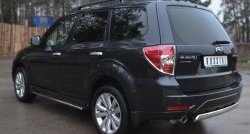 12 949 р. Защита заднего бампера (Ø75x42 мм, нержавейка) Russtal Subaru Forester SH (2008-2013)  с доставкой в г. Майкоп. Увеличить фотографию 2