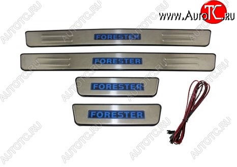 5 349 р. Накладки на порожки автомобиля СТ Subaru Forester SH (2008-2013)  с доставкой в г. Майкоп