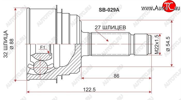 1 549 р. ШРУС SAT (наружный, GDB EJ20 6MT 4WD)  Subaru Impreza ( GD,  GG) (2000-2007) седан дорестайлинг, хэтчбэк дорестайлинг, седан 1-ый рестайлинг, хэтчбэк 1-ый рестайлинг, седан 2-ой рестайлинг, хэтчбэк 2-ой рестайлинг  с доставкой в г. Майкоп