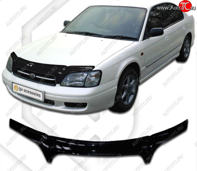 2 399 р. Дефлектор капота (BE5, BE9, BEE) CA-Plastiс  Subaru Legacy  BH/BE12 (1998-2003) универсал (Classic черный, Без надписи)  с доставкой в г. Майкоп