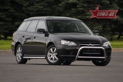 9 224 р. Защита переднего бампера Souz-96 (d60) Subaru Outback BP дорестайлинг универсал (2003-2006)  с доставкой в г. Майкоп. Увеличить фотографию 2