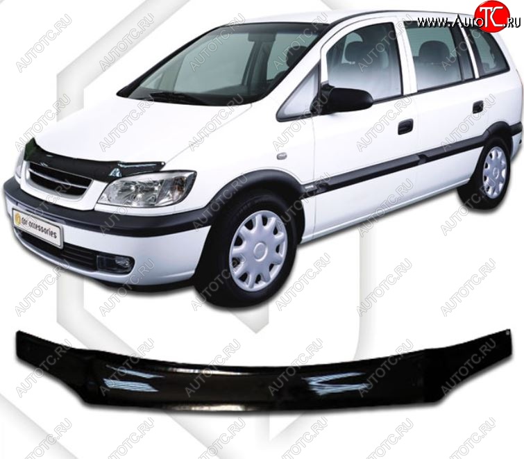 1 999 р. Дефлектор капота CA-Plastic  Subaru Traviq (2001-2005) (Classic черный, Без надписи)  с доставкой в г. Майкоп