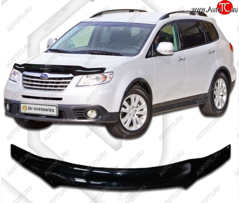 2 159 р. Дефлектор капота CA-Plastic Subaru Tribeca (2008-2014) (Classic черный, Без надписи)  с доставкой в г. Майкоп