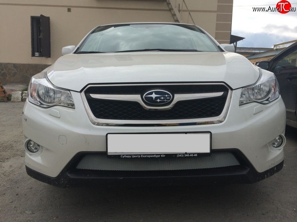 1 539 р. Сетка на бампер Russtal (хром) Subaru XV GP/G33 дорестайлинг (2012-2016)  с доставкой в г. Майкоп