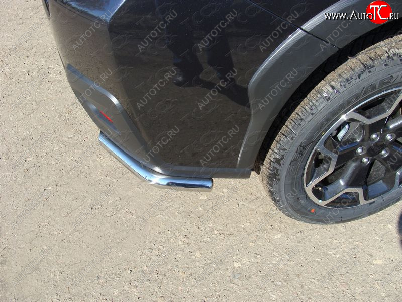7 349 р. Защита заднего бампера (уголки короткие) ТСС 42,4 мм Subaru XV GP/G33 дорестайлинг (2012-2016)  с доставкой в г. Майкоп