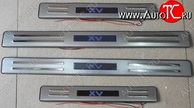5 949 р. Накладки на порожки автомобиля СТ Subaru XV GP/G33 дорестайлинг (2012-2016)  с доставкой в г. Майкоп