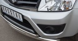 17 999 р. Защита переднего бампера (2 трубыØ63 и 42 мм, нержавейка) SLITKOFF  Suzuki Grand Vitara  JT (2012-2016) 3 двери 2-ой рестайлинг  с доставкой в г. Майкоп. Увеличить фотографию 4