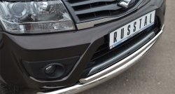 18 399 р. Защита переднего бампера (2 трубыØ76 и 42 мм, нержавейка) SLITKOFF Suzuki Grand Vitara JT 5 дверей 2-ой рестайлинг (2012-2016)  с доставкой в г. Майкоп. Увеличить фотографию 2