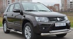 18 399 р. Защита переднего бампера (2 трубыØ76 и 42 мм, нержавейка) SLITKOFF Suzuki Grand Vitara JT 5 дверей 2-ой рестайлинг (2012-2016)  с доставкой в г. Майкоп. Увеличить фотографию 4