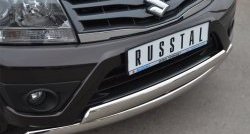 16 999 р. Защита переднего бампера (2 трубыØ75х42 мм, нержавейка) Russtal Suzuki Grand Vitara JT 5 дверей 2-ой рестайлинг (2012-2016)  с доставкой в г. Майкоп. Увеличить фотографию 2