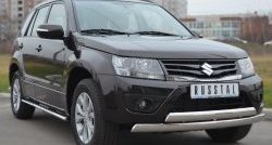 16 999 р. Защита переднего бампера (2 трубыØ75х42 мм, нержавейка) Russtal Suzuki Grand Vitara JT 5 дверей 2-ой рестайлинг (2012-2016)  с доставкой в г. Майкоп. Увеличить фотографию 4