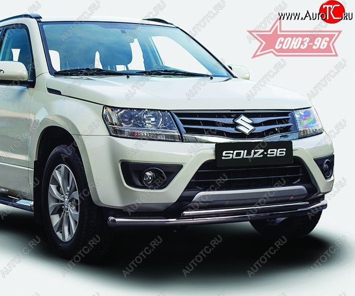14 939 р. Защита переднего бампера двойная Souz-96 (d60/42). Suzuki Grand Vitara JT 5 дверей 2-ой рестайлинг (2012-2016)  с доставкой в г. Майкоп