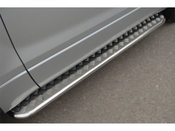 Широкая защита порогов с трубой диаметром 42 мм 3 дв. SLITKOFF v3 Suzuki Grand Vitara  JT (2012-2016) 3 двери 2-ой рестайлинг