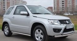 69 999 р. Защита порогов из круглой трубы диаметром 63 мм (3 дв.) Russtal Suzuki Grand Vitara JT 3 двери 2-ой рестайлинг (2012-2016) (Защита порогов с со скосами на торцах (вариант 1))  с доставкой в г. Майкоп. Увеличить фотографию 3