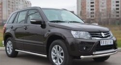 70 999 р. Защита порогов из круглой трубы диаметром 63 мм (5 дв.) Russtal Suzuki Grand Vitara JT 5 дверей 2-ой рестайлинг (2012-2016) (Защита порогов с со скосами на торцах (вариант 1))  с доставкой в г. Майкоп. Увеличить фотографию 8