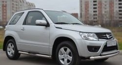 83 999 р. Защита порогов с пластиковыми вставками для ног из круглой трубы диаметром 76 мм (3 дв.) Russtal Suzuki Grand Vitara JT 3 двери 2-ой рестайлинг (2012-2016) (Защита порогов с со скосами на торцах (вариант 1))  с доставкой в г. Майкоп. Увеличить фотографию 3