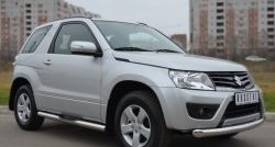 83 999 р. Защита порогов с пластиковыми вставками для ног из круглой трубы диаметром 76 мм (3 дв.) Russtal Suzuki Grand Vitara JT 3 двери 2-ой рестайлинг (2012-2016) (Защита порогов с со скосами на торцах (вариант 1))  с доставкой в г. Майкоп. Увеличить фотографию 5