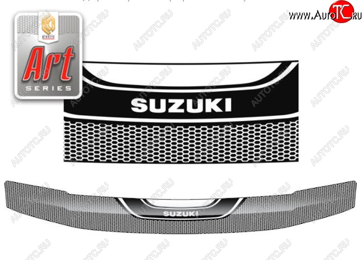 2 199 р. Дефлектор капота CA-Plastiс  Suzuki Escudo ( 5,  3) (2006-2012) дв. дорестайлинг, дорестайлинг, 1-ый рестайлинг (Серия Art черная)  с доставкой в г. Майкоп