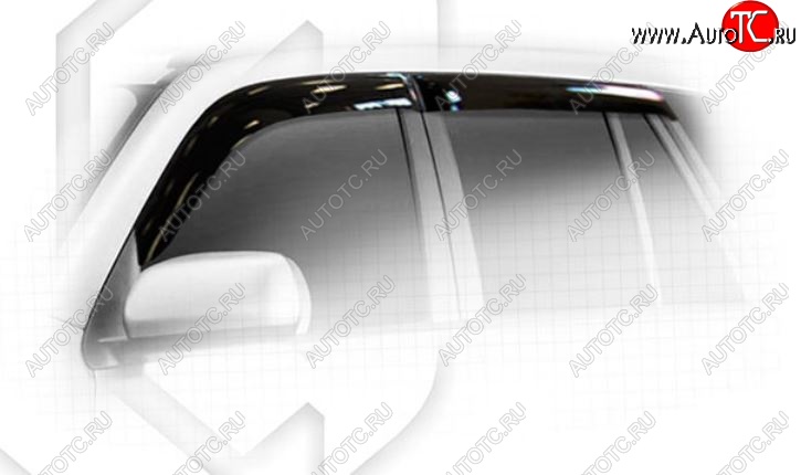 2 079 р. Дефлектора окон (TD54W, TD94W) CA-Plastic  Suzuki Grand Vitara  JT 5 дверей (2005-2016) дорестайлинг, 1-ый рестайлинг, 2-ой рестайлинг (Classic полупрозрачный, Без хром.молдинга, Крепление только на скотч)  с доставкой в г. Майкоп