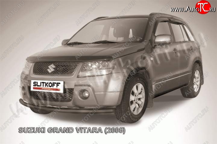 6 899 р. Защита переднего бампера Slitkoff  Suzuki Grand Vitara ( JT 5 дверей,  JT 3 двери) (2005-2008) дорестайлинг (Цвет: серебристый)  с доставкой в г. Майкоп