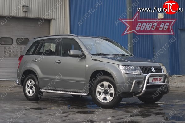 8 774 р. Защита переднего бампера Souz-96 (d60) Suzuki Grand Vitara JT 5 дверей дорестайлинг (2005-2008)  с доставкой в г. Майкоп