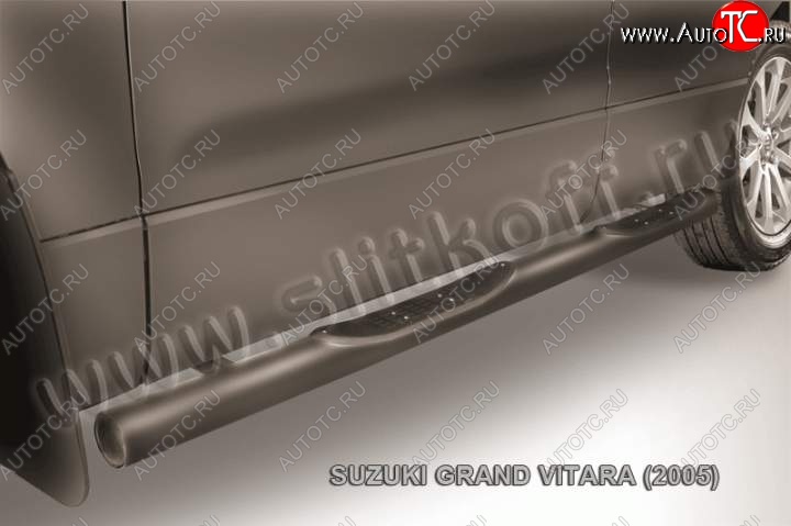 12 399 р. Защита порогов Slitkoff  Suzuki Grand Vitara ( JT 5 дверей,  JT 3 двери) (2005-2008) дорестайлинг (Цвет: серебристый)  с доставкой в г. Майкоп