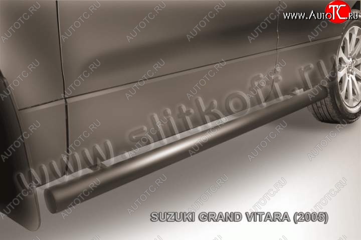 10 599 р. Защита порогов Slitkoff  Suzuki Grand Vitara  JT 5 дверей (2008-2012) 1-ый рестайлинг (Цвет: серебристый)  с доставкой в г. Майкоп
