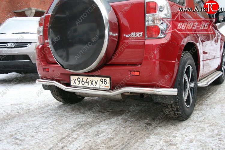 8 504 р. Защита заднего бампера Souz-96 (d60) Suzuki Grand Vitara JT 3 двери дорестайлинг (2005-2008)  с доставкой в г. Майкоп