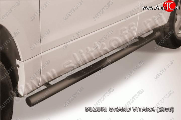 12 399 р. Защита порогов Slitkoff  Suzuki Grand Vitara  JT 5 дверей (2005-2008) дорестайлинг (Цвет: серебристый)  с доставкой в г. Майкоп