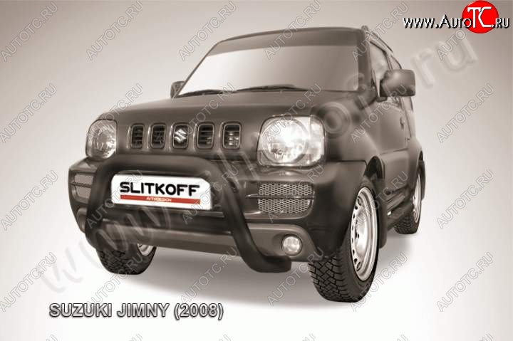 23 599 р. Кенгурятник d76 низкий Suzuki Jimny JB23/JB43 1-ый рестайлинг (2002-2012) (Цвет: серебристый)  с доставкой в г. Майкоп