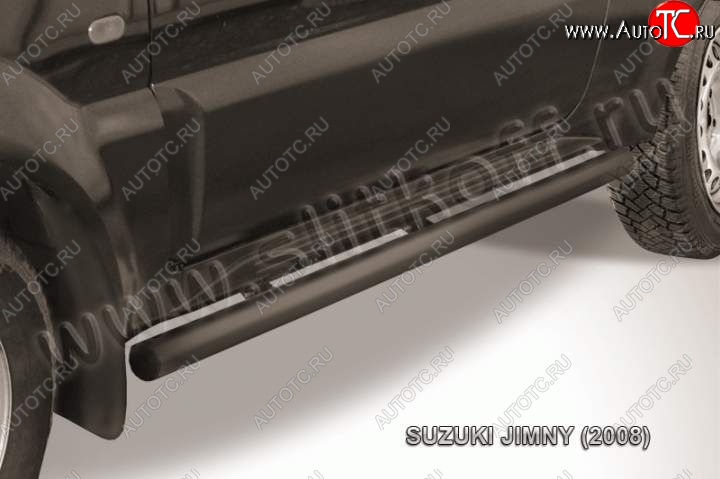 9 899 р. Защита порогов Slitkoff  Suzuki Jimny  JB23/JB43 (2002-2012) 1-ый рестайлинг (Цвет: серебристый)  с доставкой в г. Майкоп